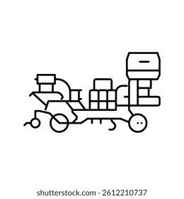 plastic mulch layer farm equipment line icon vector. plastic mulch layer farm equipment sign. isolated contour symbol black illustration