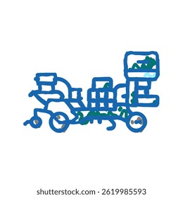 plastic mulch layer farm equipment doodle icon sketch vector. plastic mulch layer farm equipment sign. isolated symbol illustration