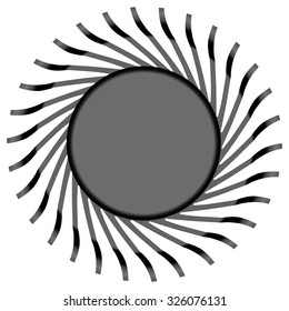 Plastic net laptop cpu fan cooler with straight blades on a white background isolate vector illustration