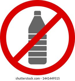 plastic no icon, vector illustration