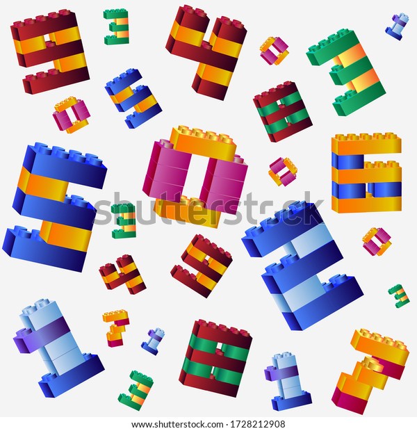 Plastic Numbers Building Blocks Isolated On Stock Vector (Royalty Free ...