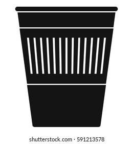 Plastic office waste bin icon. Simple illustration of plastic office waste bin vector icon for web