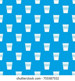 Plastic office waste bin pattern repeat seamless in blue color for any design. Vector geometric illustration