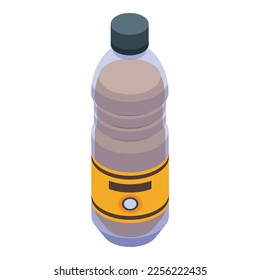 Plastic oil bottle icon isometric vector. Palm tree food. Fruit nut