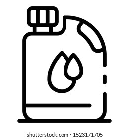 Plastic oil can icon. Outline plastic oil can vector icon for web design isolated on white background