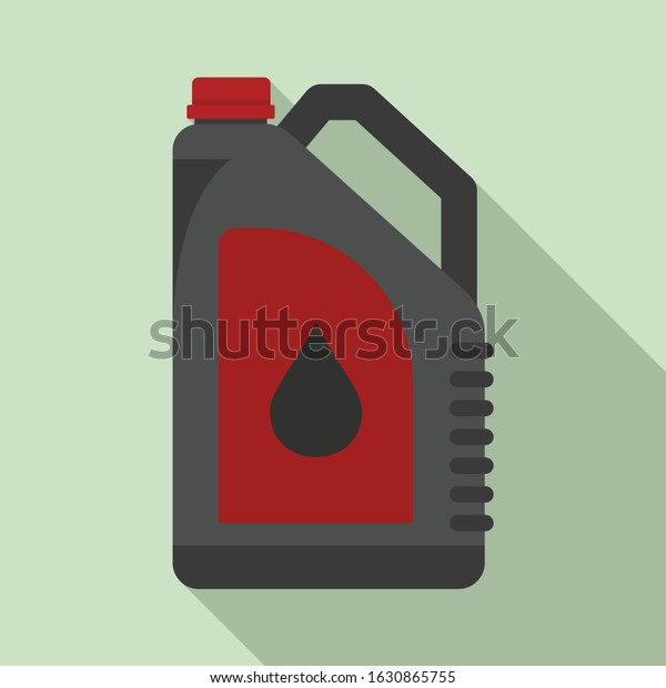 Plastic oil canister icon. Flat\
illustration of plastic oil canister vector icon for web\
design