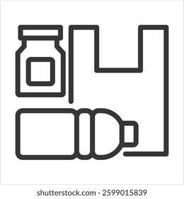 Plastic Outline Icon Vector Illustration