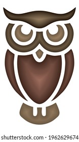 Plastic Owl Mascot Vector Illustration. Abstract Illustration Of An Owl Isolated On White Background. Owl Logo
