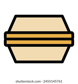 Plastic pack icon outline vector. Potato box. Package food color flat