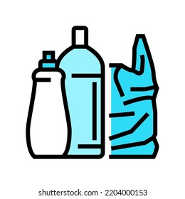 plastic package and bag color icon vector. plastic package and bag sign. isolated symbol illustration