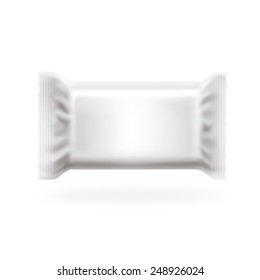 Plastic Package Bar Fat Cover Vector. Chocolate, wafers, sweets and candy pack. Easy editable in layers, high detailed with lights and shadows separated. Just put your graphic.