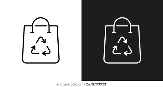 Plastic package recycling sign - vector editable stroke icon.