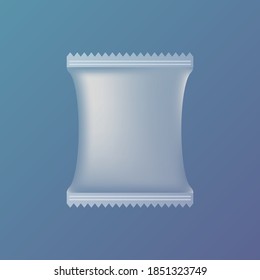 plastic packaging 3d mock up for snack. vector eps10