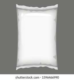 Plastic packaging bank empty vacuum container mockup to storage for food products. Template illustration cartoon style vector isolated