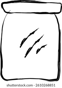 plastic packaging icon in doodle style