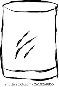 plastic packaging icon in doodle style