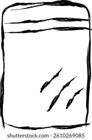 plastic packaging icon in doodle style