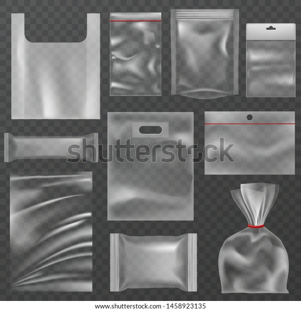 Download Plastic Packaging Transparent Plastic Packs Empty Stock Vector Royalty Free 1458923135