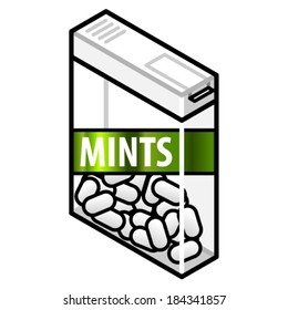 A plastic packet of mints in tablet/pellet form.