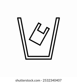 plastic packet in trash bin icon sign vector