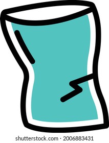 plastic packet vector line colour icon