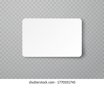 Plastic or paper white business card isolated on transparent background. Vector blank sticker, sheet, label, banner with rounded corners template. - Shutterstock ID 1770331745
