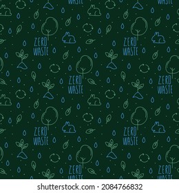 Plastic pattern no. Background with Illustrations zero waste. Forward green, Ecology, sustainable background for textiles. Vector illustration