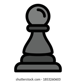 Plastic pawn icon. Outline plastic pawn vector icon for web design isolated on white background