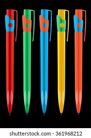 Plastic pens collection set