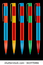 Plastic pens collection set
