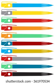 Plastic pens collection set