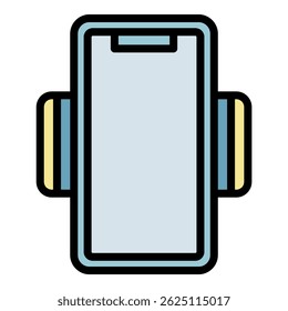 Plastic phone holder icon. Outline plastic phone holder vector icon color flat isolated