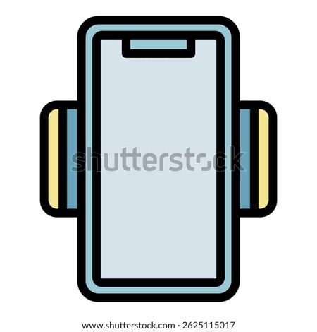 Plastic phone holder icon. Outline plastic phone holder vector icon color flat isolated