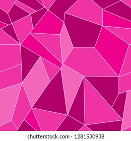 Plastic pink geometric crystal background. Polygonal vector illustration. Abstract seamless pattern.