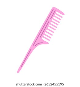 Pente de cauda de plástico rosa ideal para separação precisa, corte e estilo de cabelo