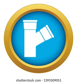 Plastic pipe connection icon blue vector isolated on white background for any design