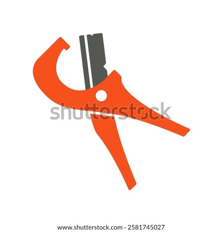 plastic pipe cutter flat icon illustration color