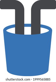 plastic pipe glass vector glyph colour icon