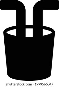 icono plano del vector de vidrio de tubería de plástico