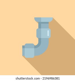 Plastic pipe icon flat vector. Service plumber. Sink faucet