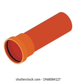 Plastic pipe icon. Isometric illustration of plastic pipe vector icon for web