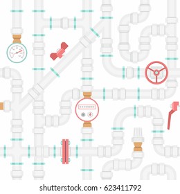 Plastic Pipes seamless pattern 