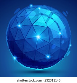 Plastic pixel colorful dimensional element, sparkle synthetic dotted geometric object.
