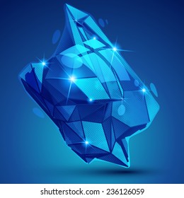 Plastic pixel colorful dimensional element, sparkle synthetic dotted geometric object.