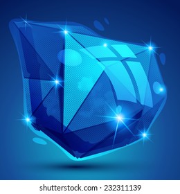 Plastic pixel dimensional object, synthetic dotted geometric isolated element.