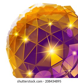 Fondo pixelado plástico, brillante modelo cibernetico 3d, reflexivo con elemento de punto sintético de figura compleja de color.