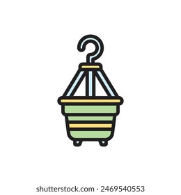 Plastic Plant Pot Icon Vector Illustration