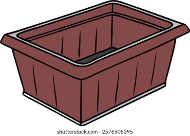 plastic plants pots container illustration