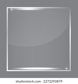 placa de plástico sobre fondo transparente. Marco de plástico y metal. Ilustración vectorial.