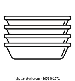 Plastic plates icon. Outline plastic plates vector icon for web design isolated on white background